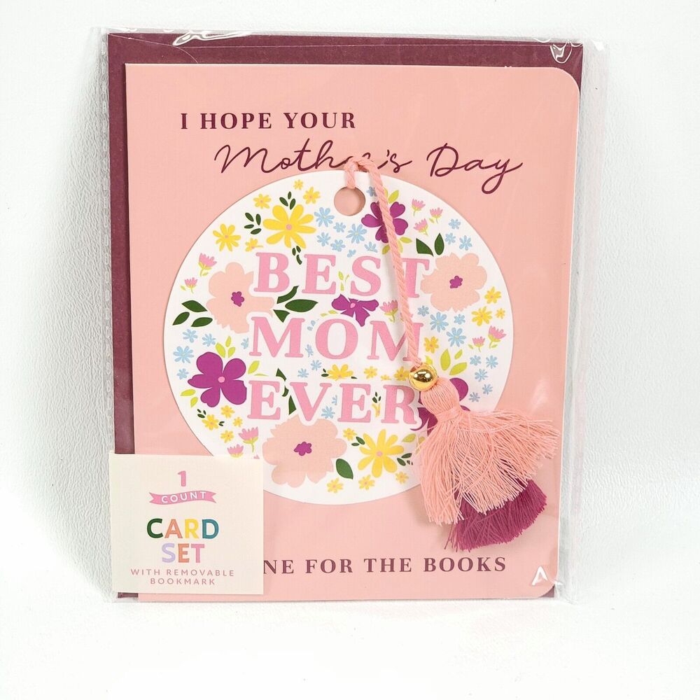 Target "Made for Retail" Mother's Day Card with Removable Floral Bookmark New